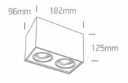 Opbouw armatuur - rechthoekig - instelbaar - kleur zwart - 2x GU10