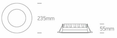 Budget Inbouw spot IP20 - 24W - Warm Wit licht 3000K - Aluminium