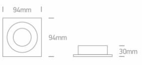 Dual Ring spot behuizing vierkant - IP20  50W  GU10 - Aluminium-instelbaar