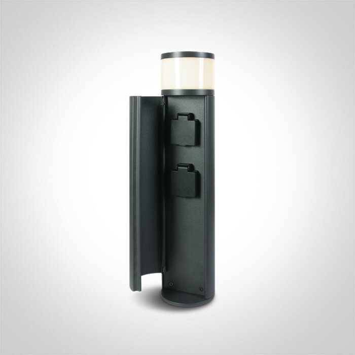 Sokkel Tuinlamp - IP44 - 3W - 2x stopcontact- Antraciet 