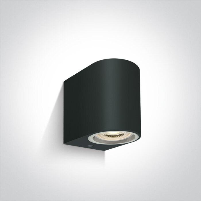Wand spot downlight - IP65 - 7W - GU10 - Zwart - kunststof