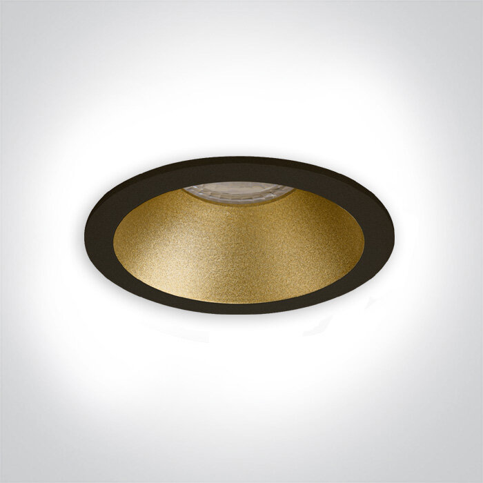 LEWA - inbouwspot verdiept - rond 82mm - vast - IP20- GU10 - zwart /goudkleurig
