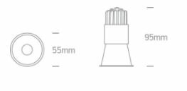 Downlight verdiept - &oslash;55mm - 5W - 3000K - vast - met niet dimbare driver - Wit