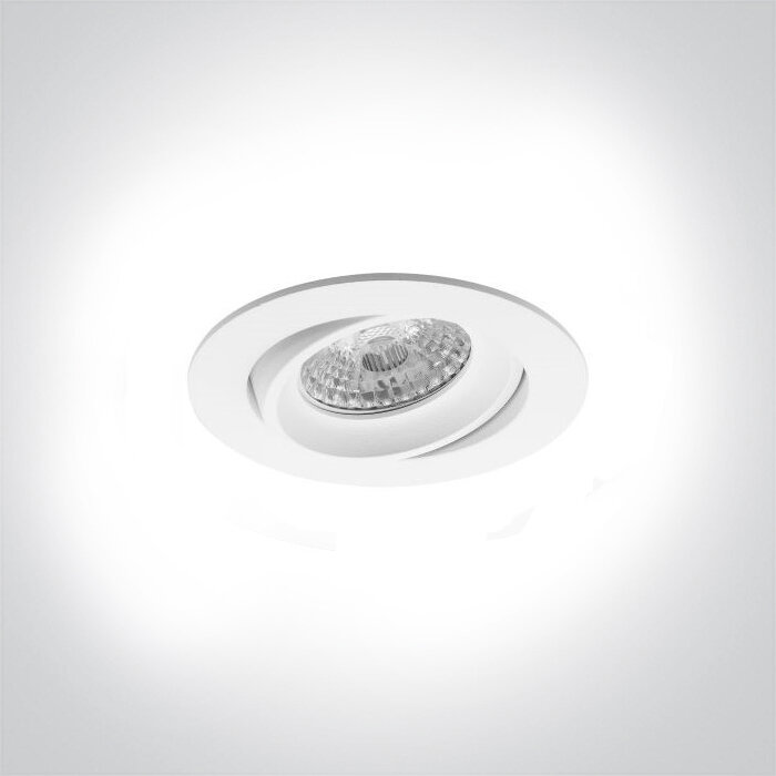 LEWA - inbouwspot VLAK - rond &oslash;82mm - instelbaar - voor binnen - GU10 fitting - wit