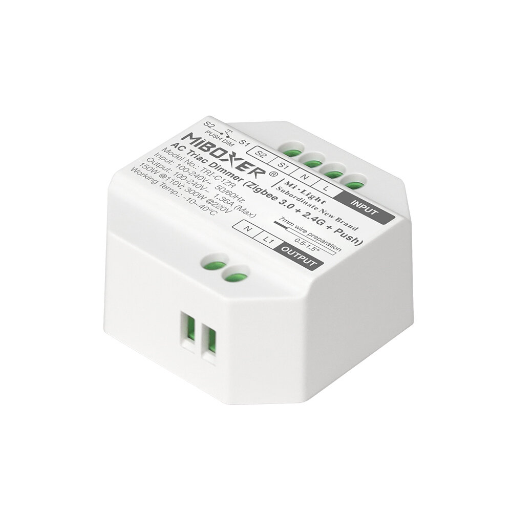 Miboxer - AC Triac dimmer voor traditionele verlichting - Zigbee 3.0