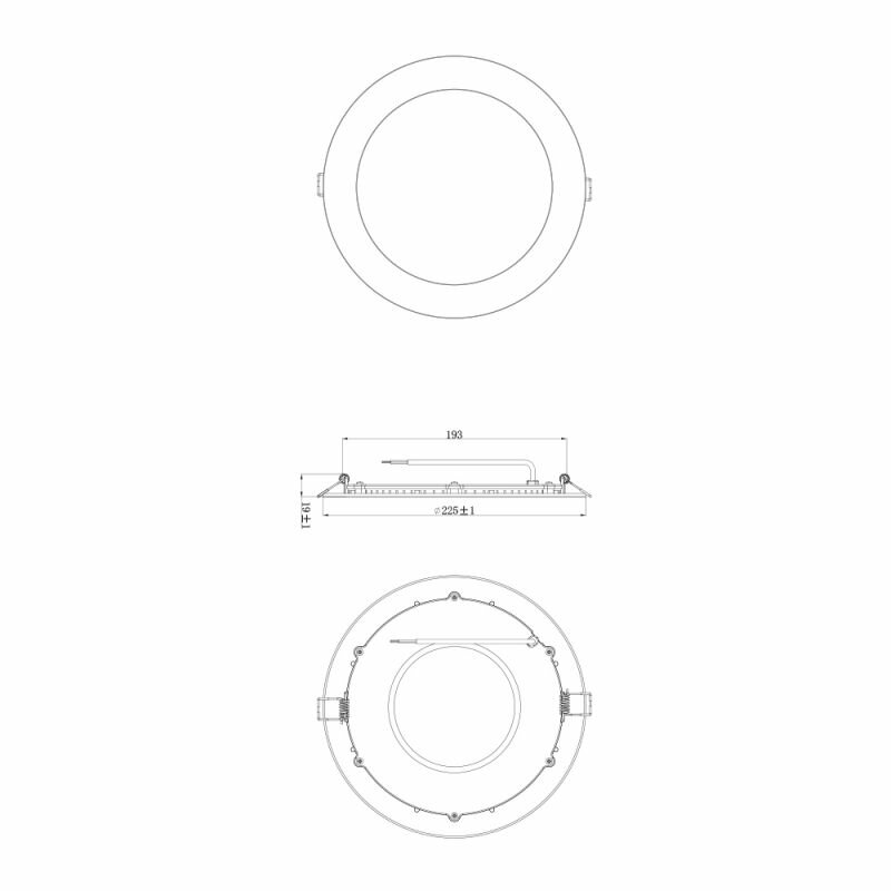 LED downlighter Slim V2.0 IP44 20W 225mm 4000K 