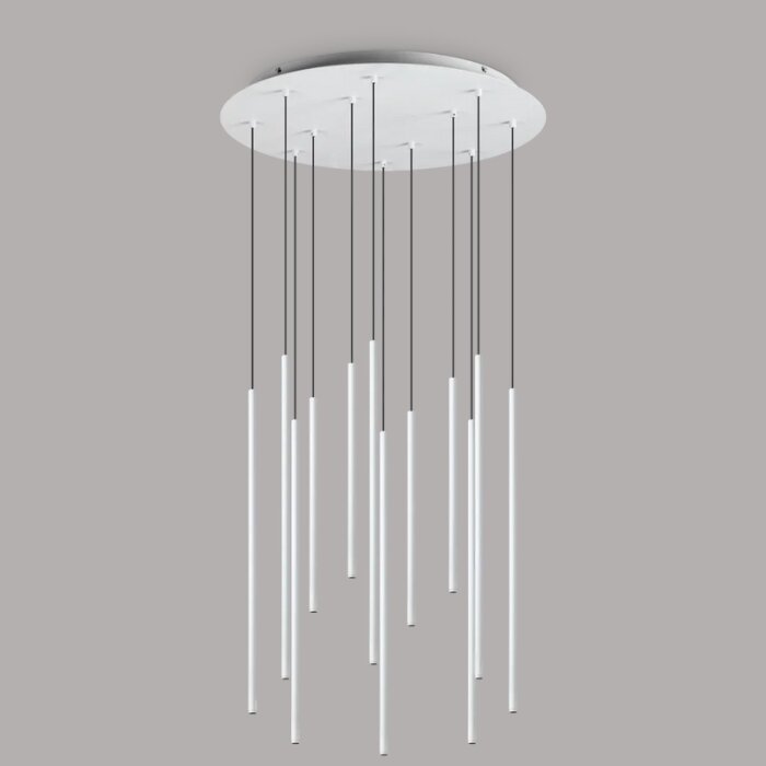 Hanglamp - 12-lichts - 600mm - 19W - LED built in - Wit - Aan/uit