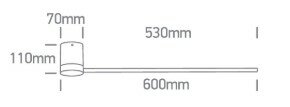 DINA-decoratieve wandlamp - 600 mm - verstelbaar - met driver - Zwart