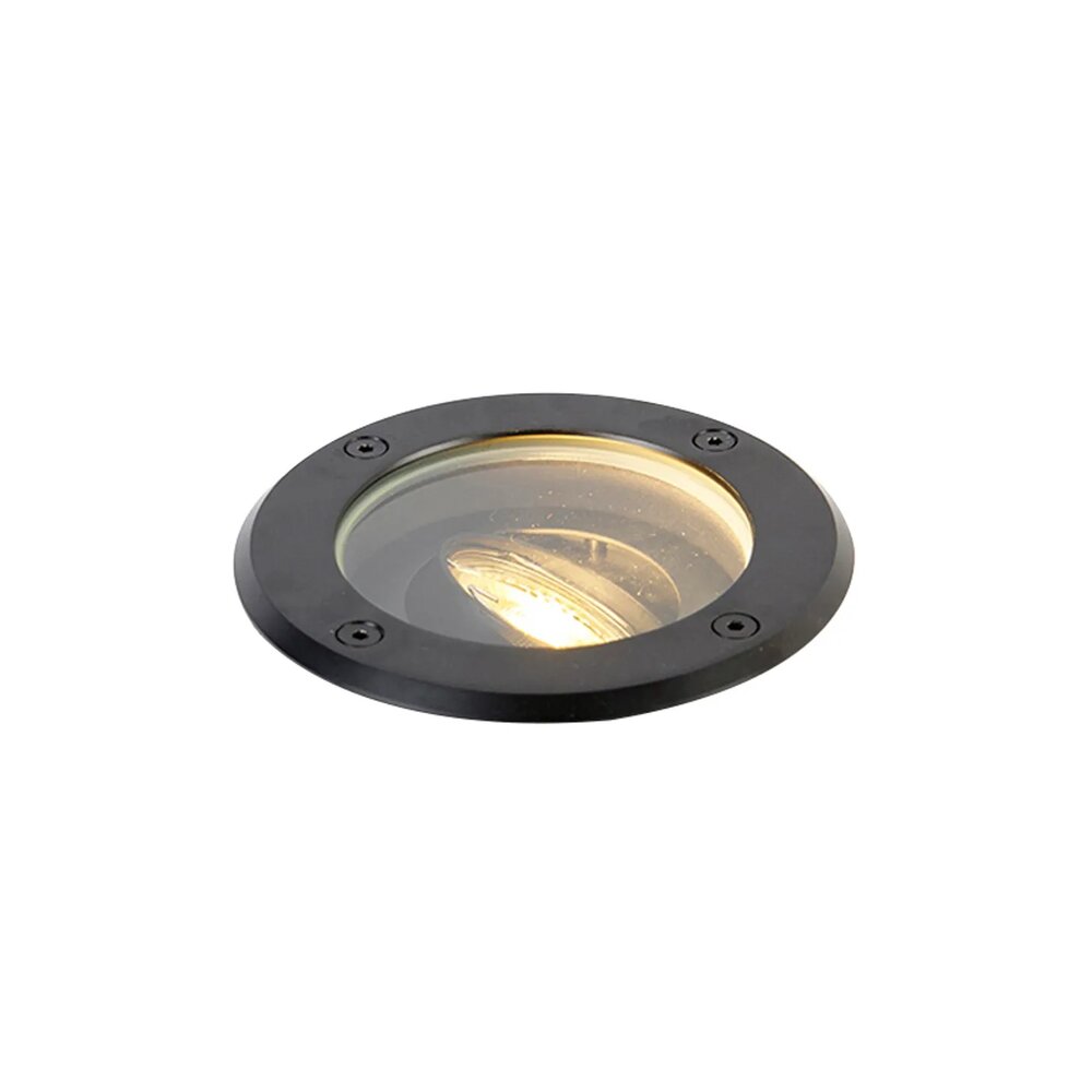Grondspot Roestvast staal - IP65 - waterdicht - GU10 fitting - Rond - zwart