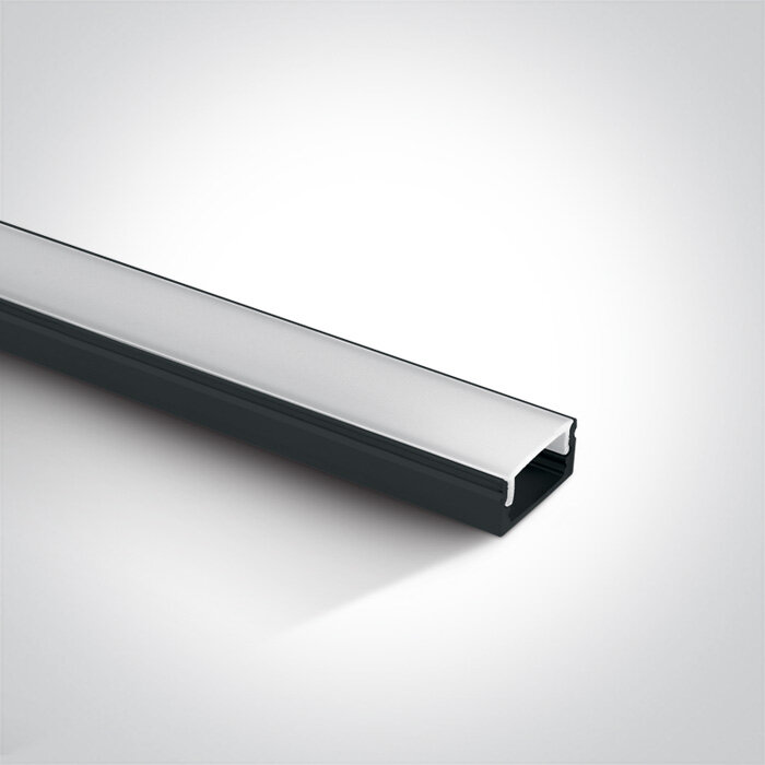 Ledstrip Aluminium profiel opbouw|inclusief afdekkap|2 meter|Zwart