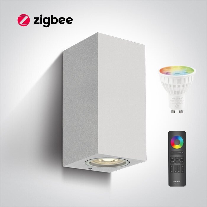 Zigbee - IUp/down wandlamp WIT - IP65 - 2x GU10 LED RGBWW-Aluminium
