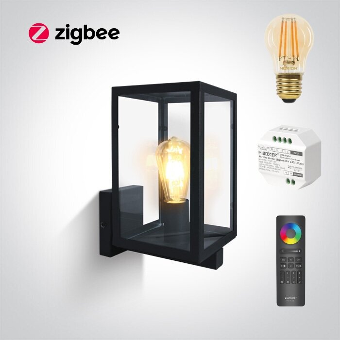 Zigbee Authentieke buiten wandlamp E27 2200K dimbaar - zwart