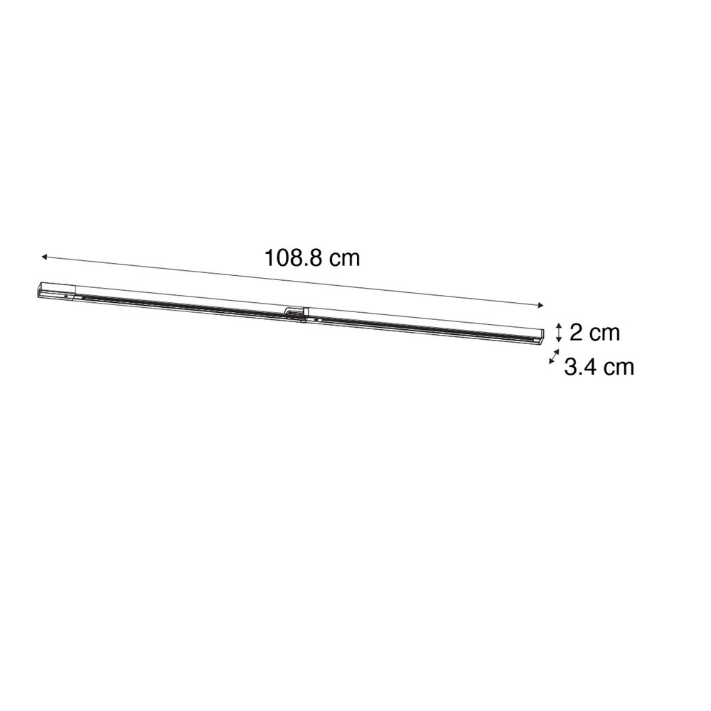 LEWA Rail 1 fase | 2x 50cm | kleur zwart | met toebehoren