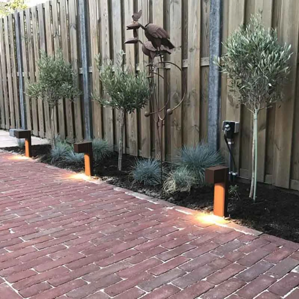 Industri&euml;le staande buitenlamp roestbruin 30 cm IP44 - Baleno