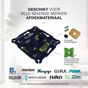 LED dimmer 0-300W EcoDim universeel fase aan en afsnijding