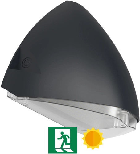 LED Gevelarmatuur Squalo IP65 13-27W 4000K 1850-3600lm Antraciet + Daglichtsensor+Noodmodule
