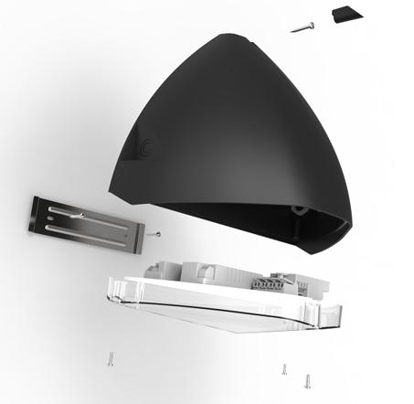 LED Gevelarmatuur Squalo IP65 13-27W 3000K 1750-3450lm Asymmetrisch Antraciet RAL7016