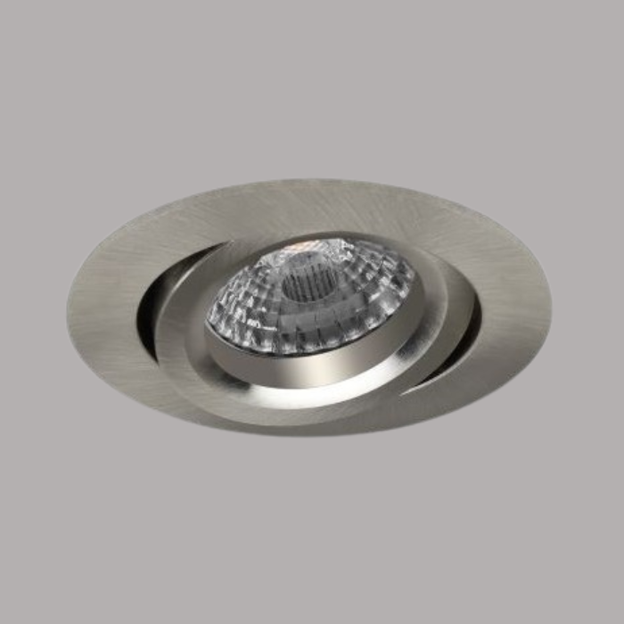 LEWA - inbouwspot VLAK - rond &oslash;82mm - instelbaar - voor binnen - GU10 fitting - nikkel