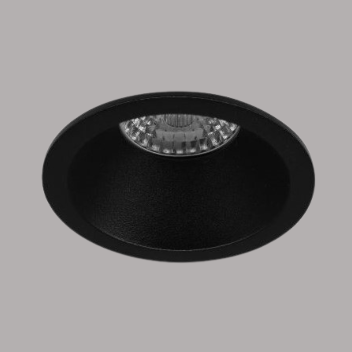 LEWA-vaste inbouwspot rond - verzonken lampzitting - IP20 GU10 - Zwart