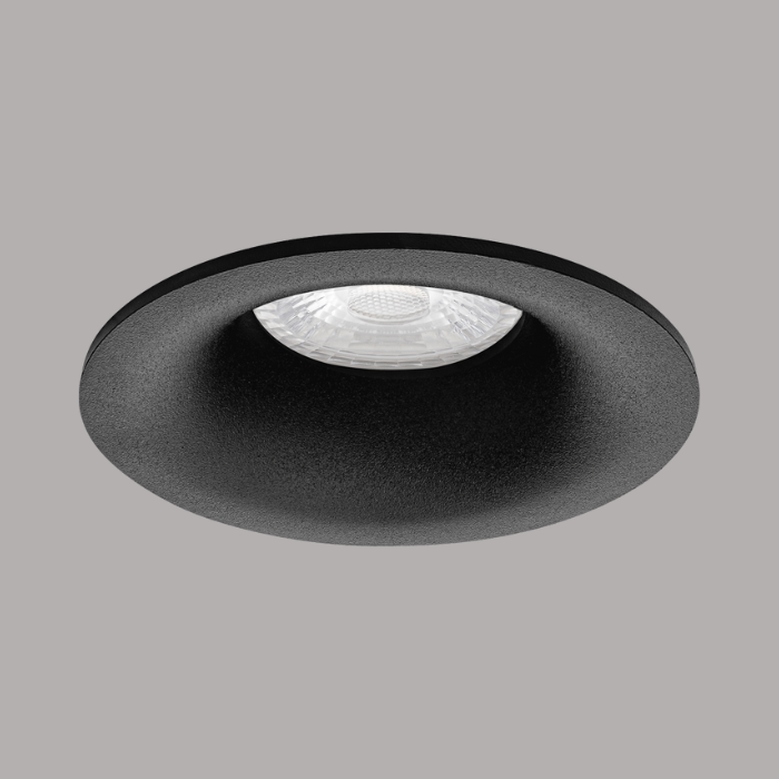 NETO - inbouwspot verdiept - rond &oslash;82mm - vast - voor binnen - GU10 fitting - zwart