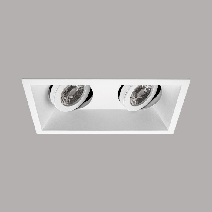 MARRA-verstelbare inbouwspot vierkant - dubbel - verzonken lampzitting - GU10 - WIT