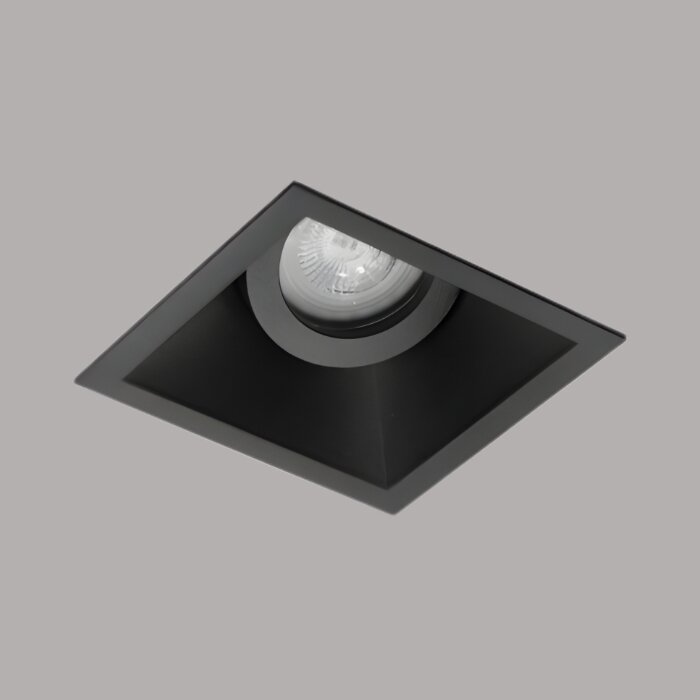MARRA-verstelbare inbouwspot vierkant - verzonken lampzitting - IP20 GU10 - ZWART