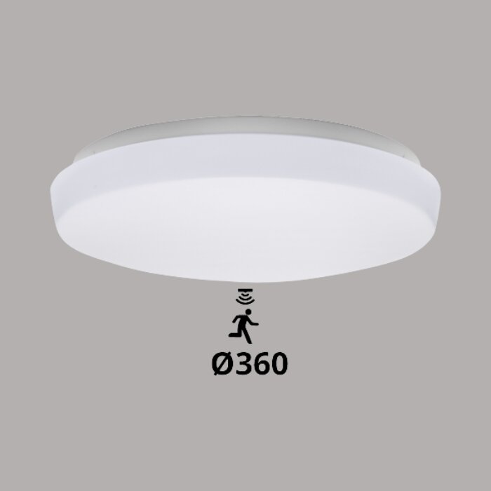  LED Plafonni&egrave;re &oslash;360mm - IP44 - 18W - 3000-4000-6000K+bewegingssensor