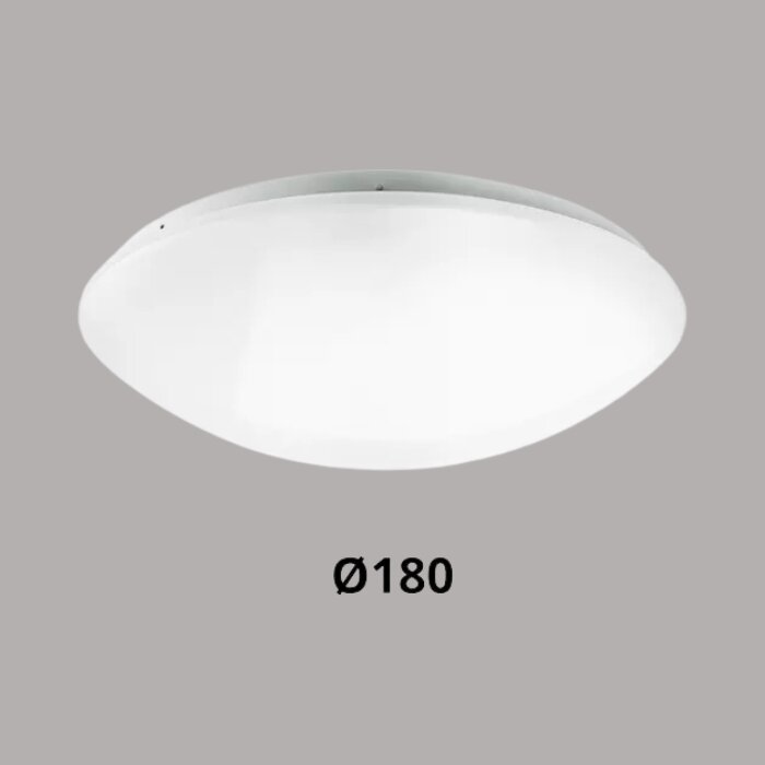  LED Plafonni&egrave;re / Wandarmatuur IP44-8W-3000K-650lm-&Oslash;180 (1x18W)