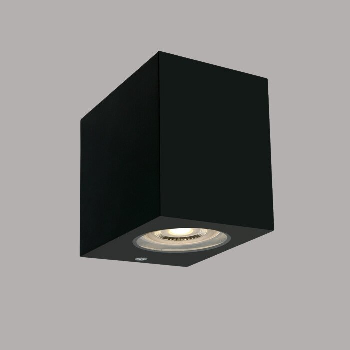 Wand spot rechthoek downlight - IP65 - 7W - GU10 - Zwart