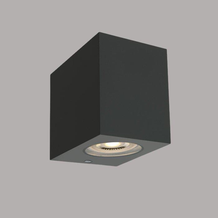 Wand spot rechthoek downlight - IP65 - 7W - GU10 - Antraciet