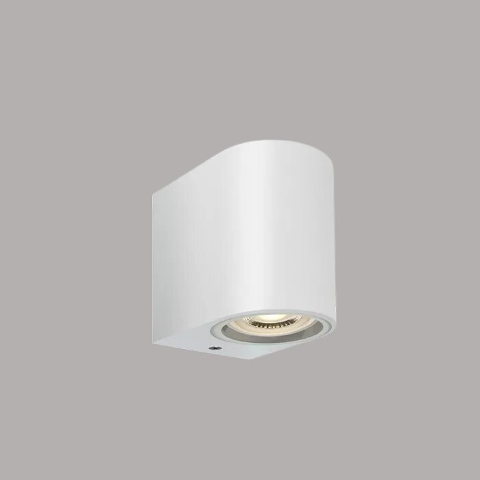 Wand spot rechthoek-rond downlight - IP65 - 7W - GU10 - Wit