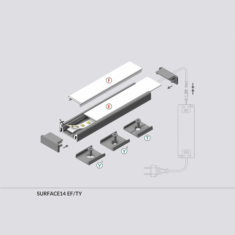 PROFIEL SURFACE | ZWART | 14MM | 2M | opbouw