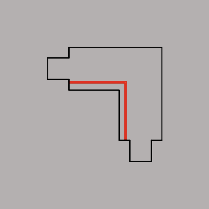 PRX bocht 90&deg;- LINKS - 3F rail - Wit