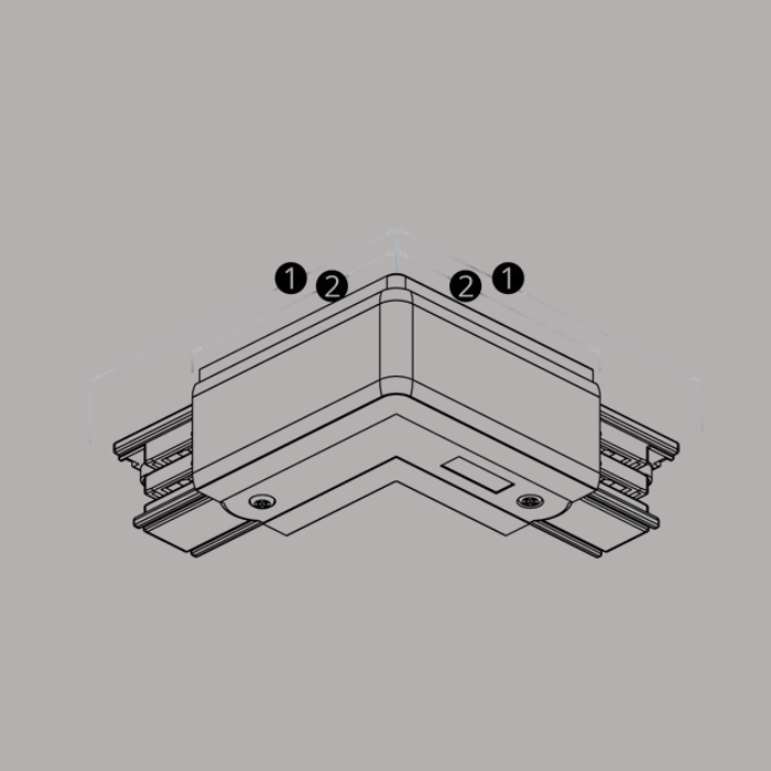 PRX bocht 90&deg;- RECHTS - 3F rail - Wit