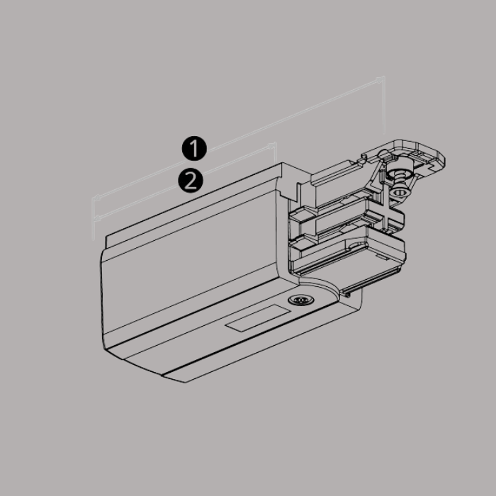 PRX aansluitstuk - LINKS - voor 3-fase rail - Zwart 