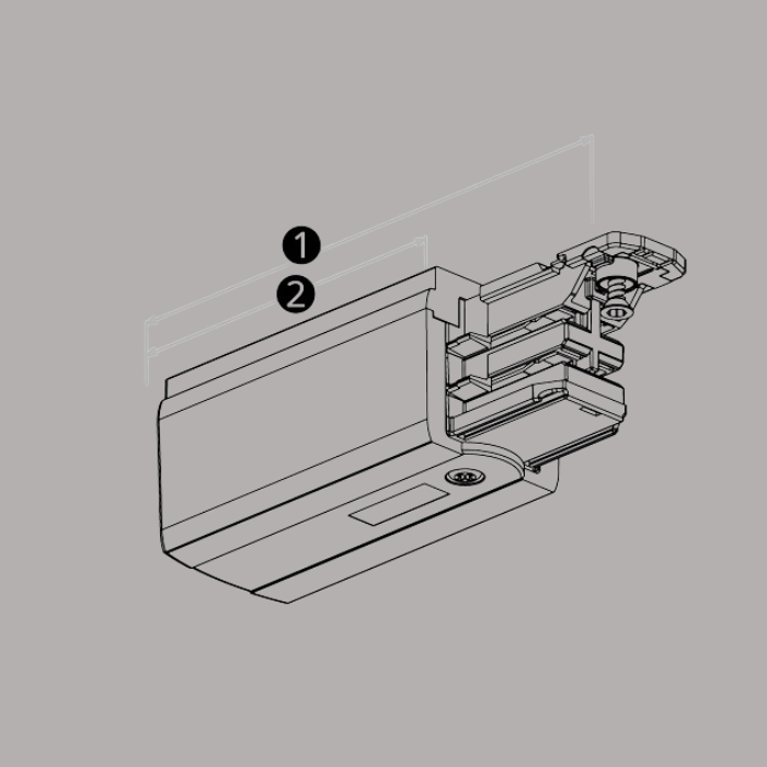 PRX aansluitstuk - RECHTS - voor 3-fase rail - Zwart