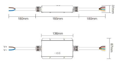 Miboxer ledstrip controller (Wifi+RF2.4GHz) | RGB+WW | IP67