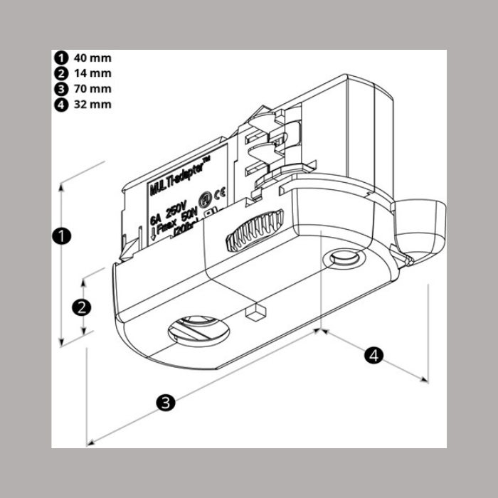 PRX armatuur adapter 3 fase rail - Wit