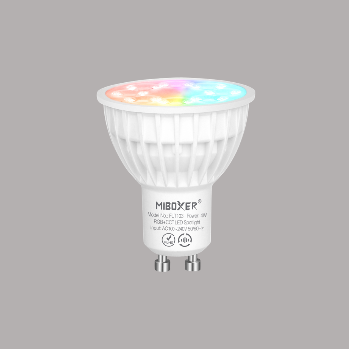 Miboxer Wifi LED lichtbron - RGBWW (kleuren instelbaar) - 4W - GU10 fitting 