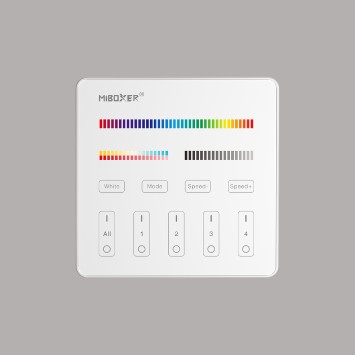 Miboxer 4-zone RGBWW afstandsbediening paneel touch op batterij