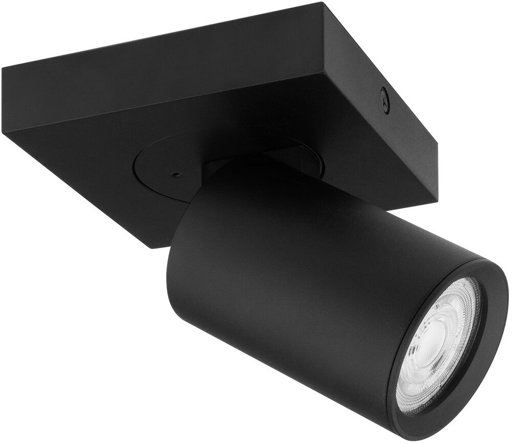 Opbouwarmatuur ES vierkant single kantelbaar &Oslash;55 zwart RAL9004 - incl. GU10 Fitting