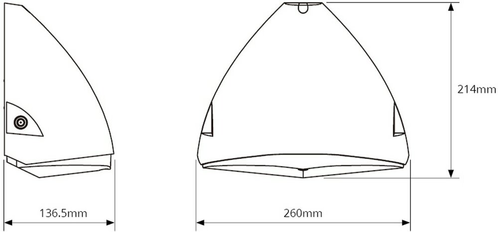 LED Gevelarmatuur Mini Squalo IP65 7-12W 3000/4000K 900-1650lm Zwart