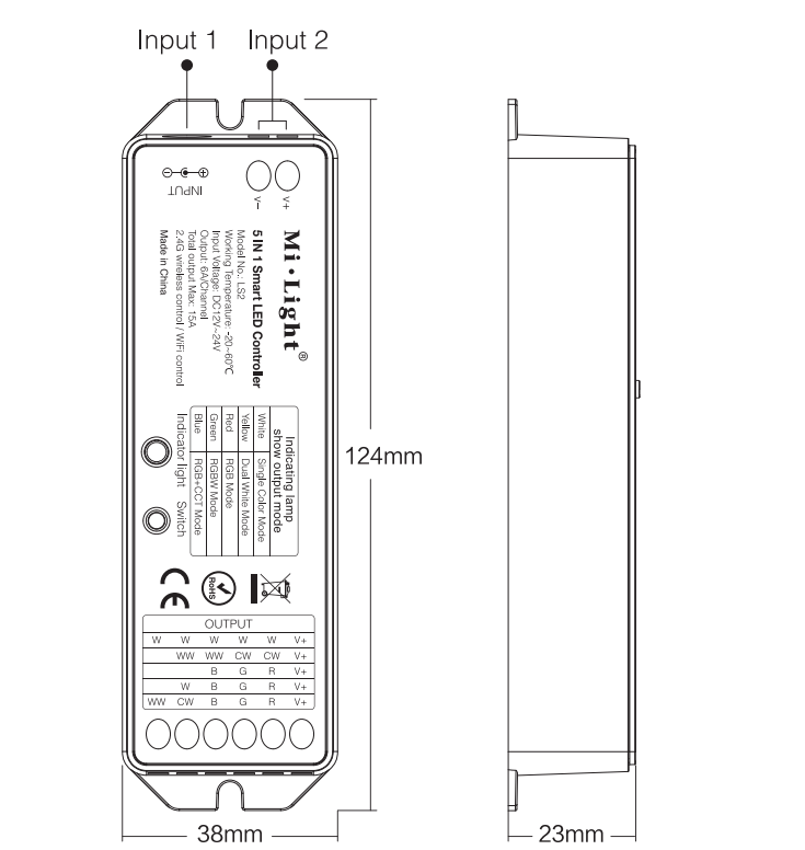 Miboxer professionele controller 5-in-1 voor alle ledstrips