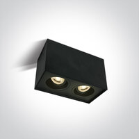 Opbouw armatuur - rechthoekig - instelbaar - kleur zwart - 2x GU10