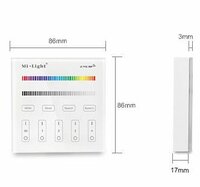 Miboxer/Milight 4-zone RGB/RGBW afstandsbediening paneel touch op batterij