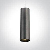 Cilinder Pendants Metaal grijs-reflector, Metaal grijs-GU10