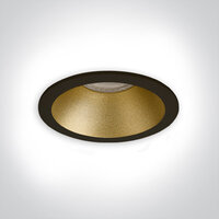 LEWA - inbouwspot verdiept - rond 82mm - vast - IP20- GU10 - zwart /goudkleurig