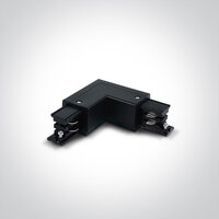 Hoekstuk 90&deg;- LINKS - kleur Zwart voor 3-fase rail