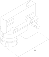 Armatuur aansluitadapter zwart 3-fase rail