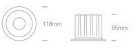 Downlight verdiept - &oslash;118mm - 20W - 3000K warm wit - vast - met niet dimbare driver - zwart